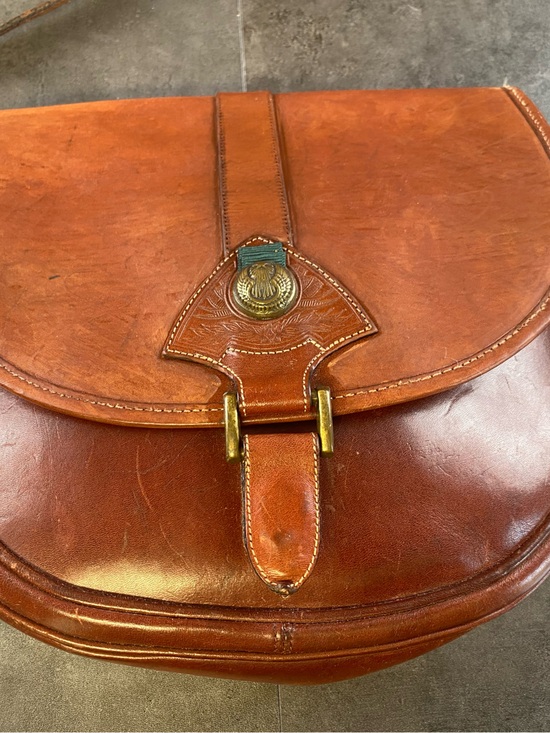 Arlington greene Ltd Handbags - Arlington Greene Saddlery Brown worn Leather Saddle Crossbody Bag
